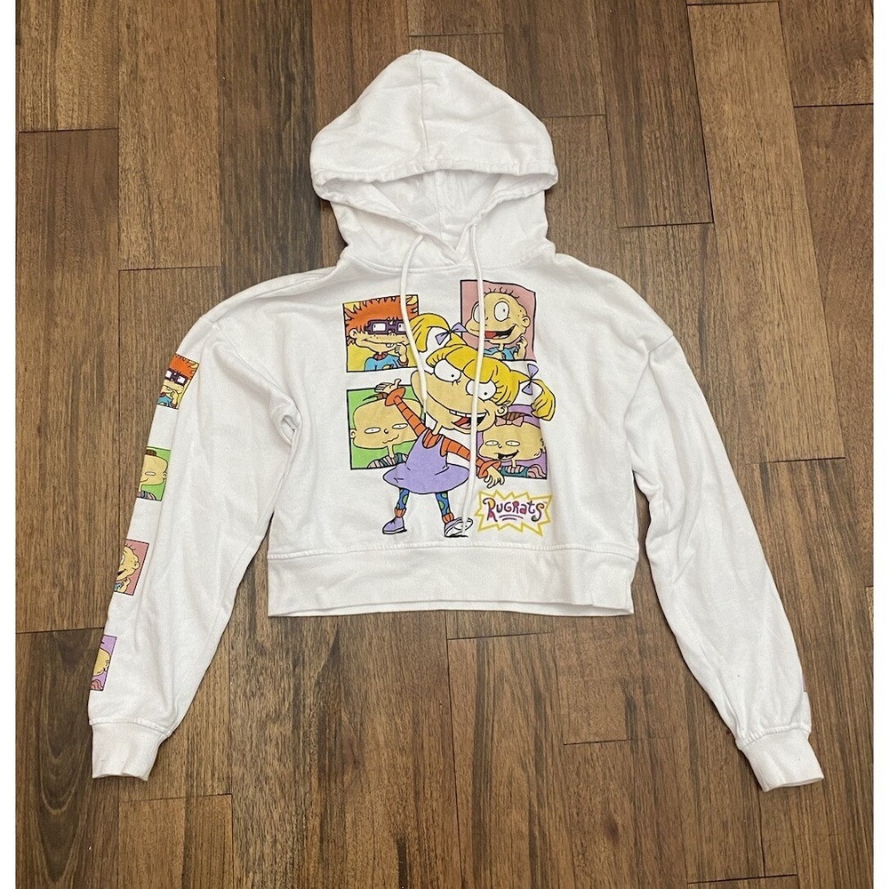 Unisex Reptar Rugrats Hoodie Rollin' Deep White Small Nickelodeon Sweatshirt